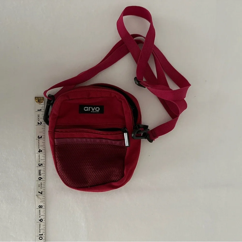 Arvo Crossbody Utility Bag Red with Mesh Pocket - Picture 7 of 7